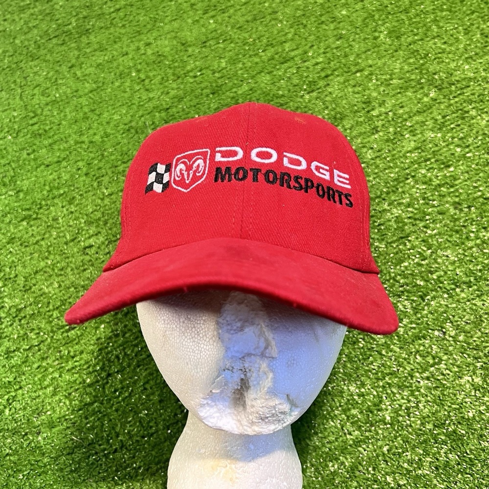 Vintage‎ Y2K NASCAR Hat Dodge Motorsports Dodge Ram  Cap Racing Checkered Flag